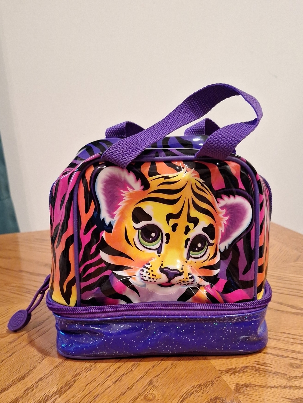Rare Lisa Frank Purple Tiger Rainbow Lunch Bag